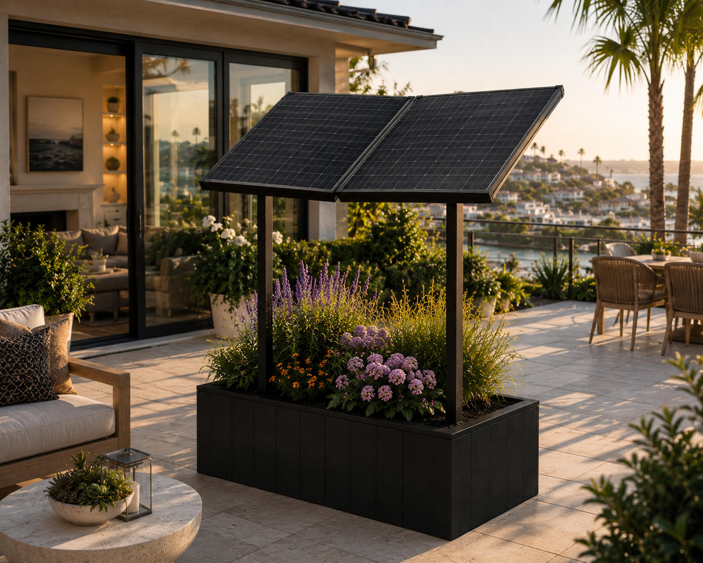 Solar Garden on a hillside terrace