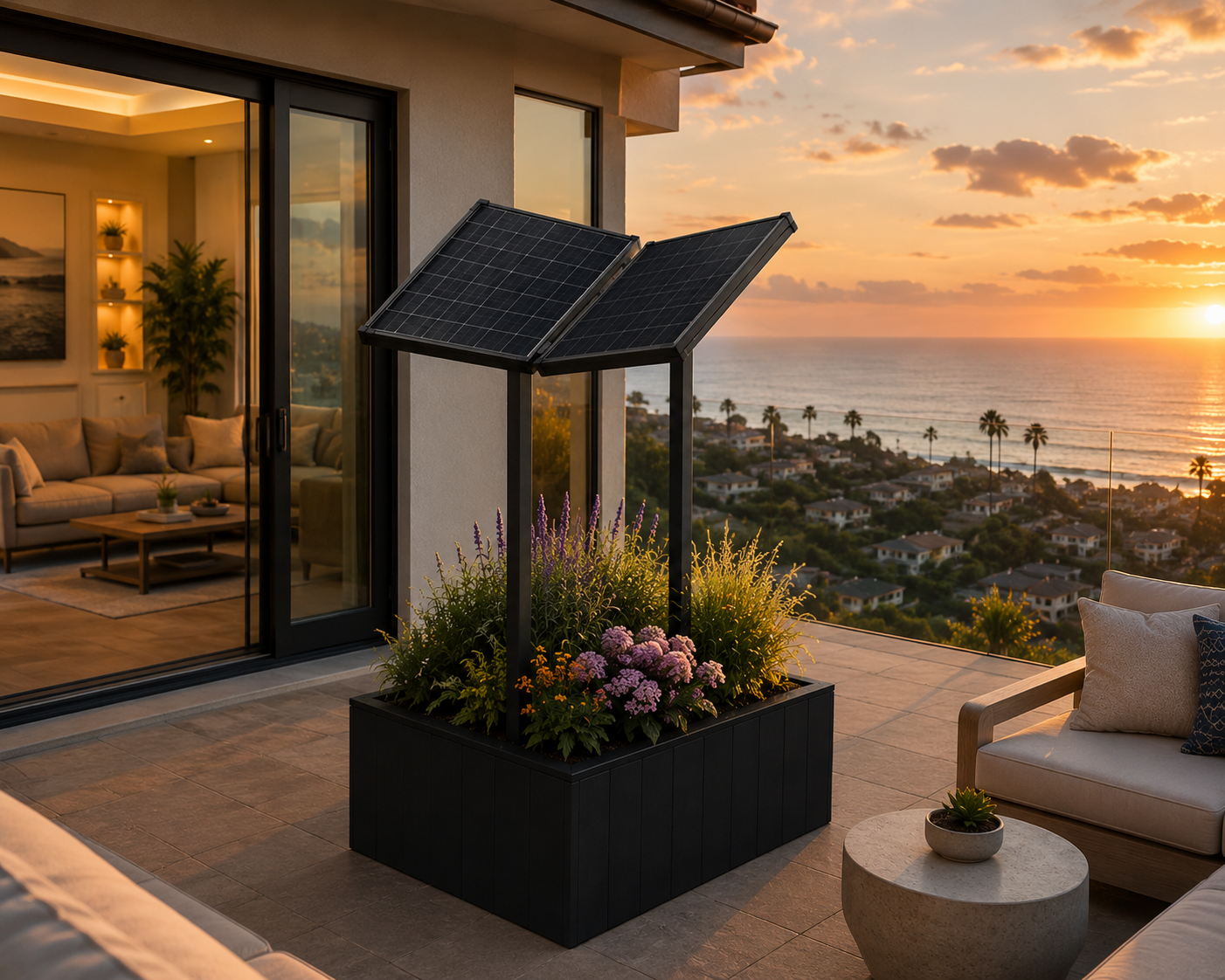 Solar Garden on an ocean-view deck